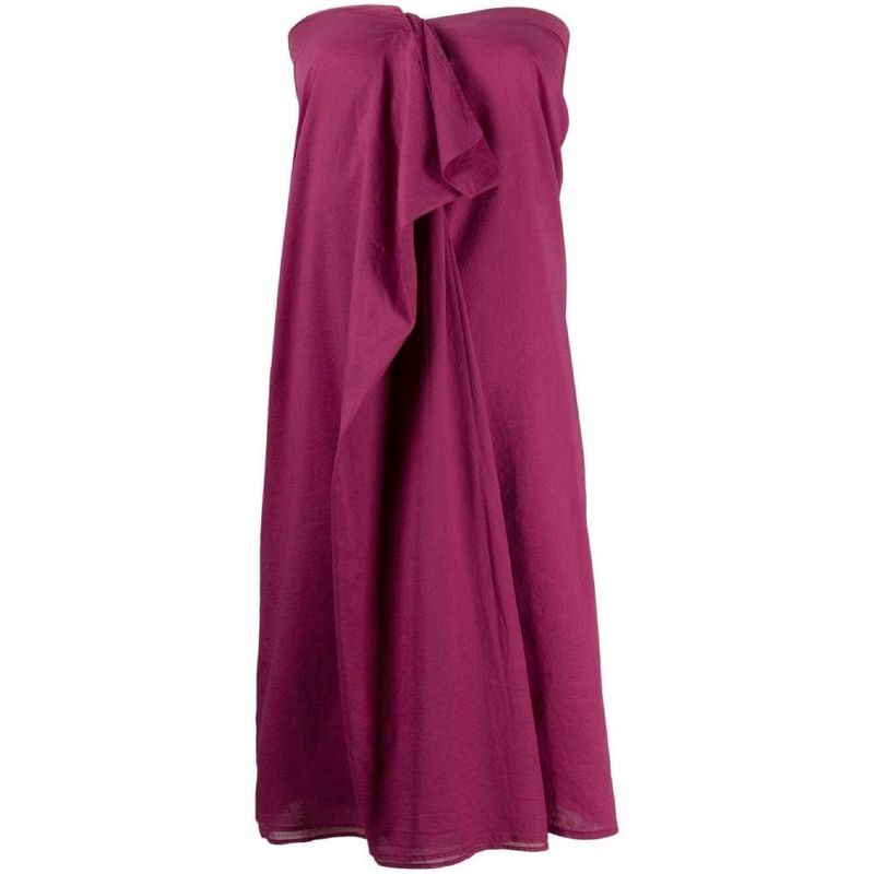 Maison Martin Margiela Y2k Plum Cotton Wrap Dress With Detachable Straps
